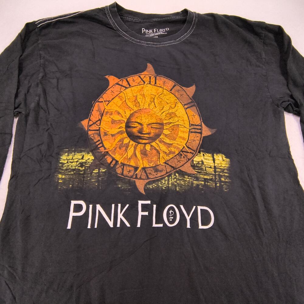 Pink Floyd Band Graphic Long Sleeve Crew Neck T Shirt Adult Mens Size L Black